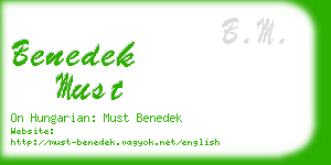 benedek must business card